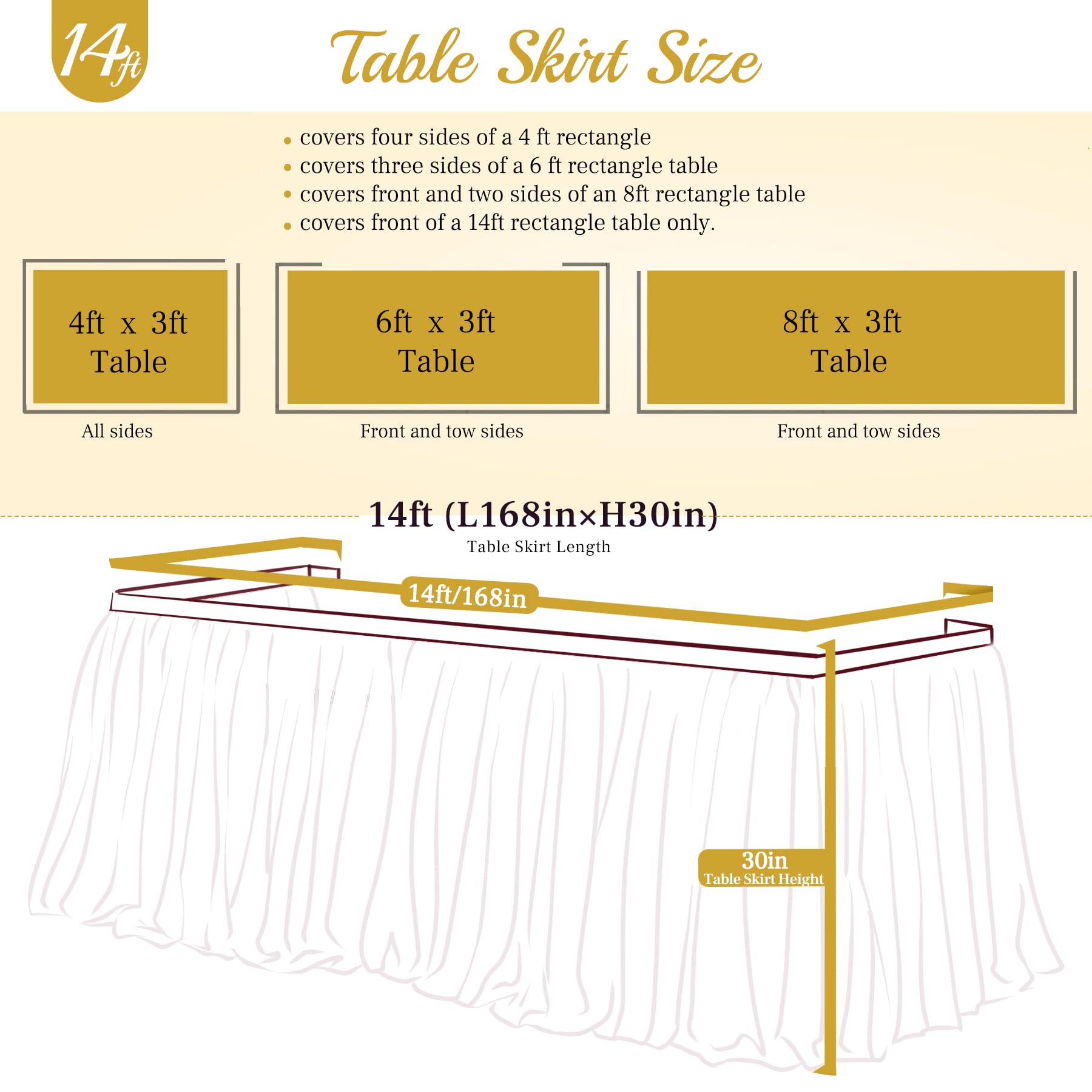 Suppromo 14 Black Tutu Table Skirt For Parties Ruffle Tulle Table Skirt For Black Gold Theme Birthday Party Graduation Wedding B